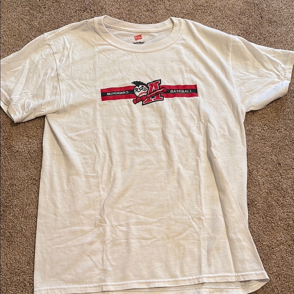 White Amsterdam Mohawks Baseball T-Shirt